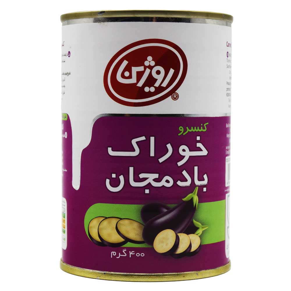کنسرو خوراک بادمجان روژین ROJIN وزن 400 گرم