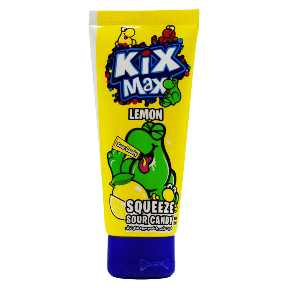 ژله ترش تیوپی کیکس مکس KIX MAX با طعم لیمو وزن 70 گرم