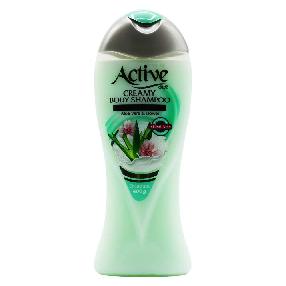 شامپو بدن کرمی اکتیو Active با رایحه گل و آلوئه ورا وزن 400 گرم