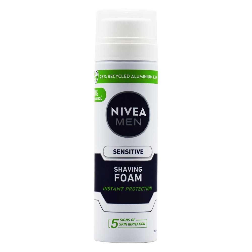 فوم اصلاح نیوآ NIVEA اصل پرتغال مدل Sensitive حجم 200 میلی لیتر