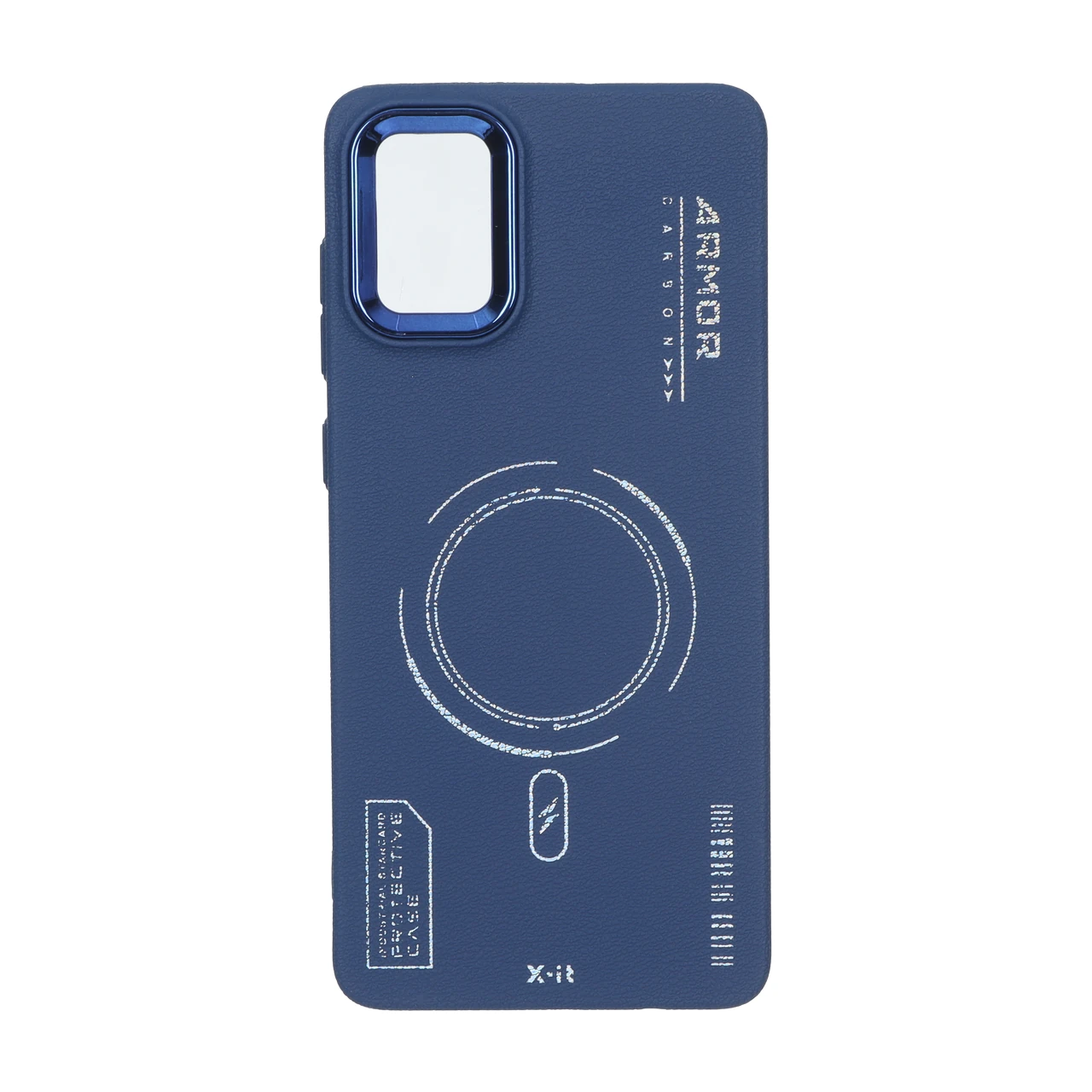 قاب Armor لنز متال Texture طرح مگ سیف Samsung Galaxy A71 – سرمه ای