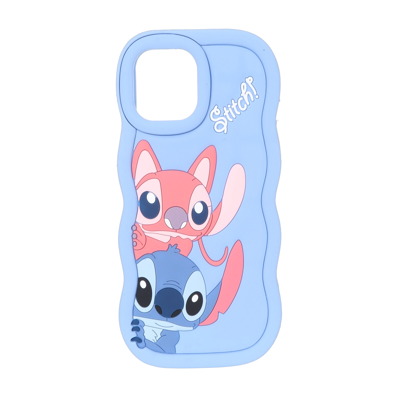 قاب سیلیکونی کنگره ای Stitch برجسته فانتزی Apple iPhone 15 / iPhone 14 / iPhone 13 – آبی