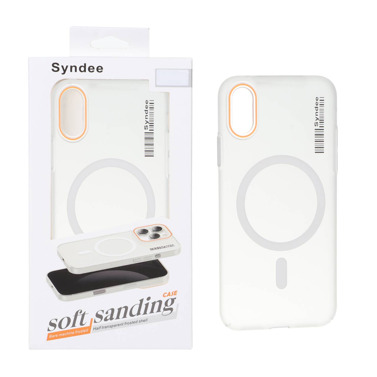 قاب اورجینال Syndee پشت مات MagSafe مدل Apple iPhone X / iPhone XS – سفید (پک دار)