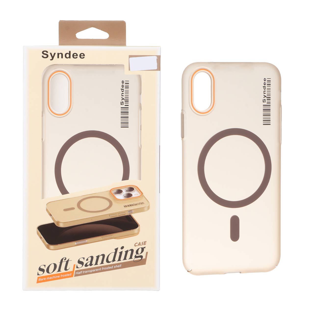 قاب اورجینال Syndee پشت مات MagSafe مدل Apple iPhone X / iPhone XS – صحرایی (پک دار)