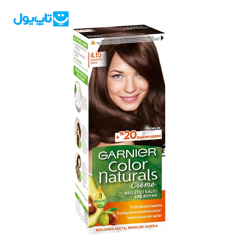 رنگ مو گارنیر Garnier شماره 4.15 رنگ قهوه ای جذاب