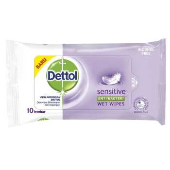 دستمال مرطوب دتول مدل Dettol sensitive بسته 10 عددی