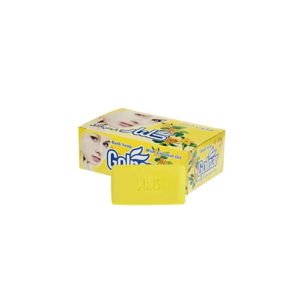 صابون زرد گلنار با روغن نارگیل تک عددی وزن 130 گرم