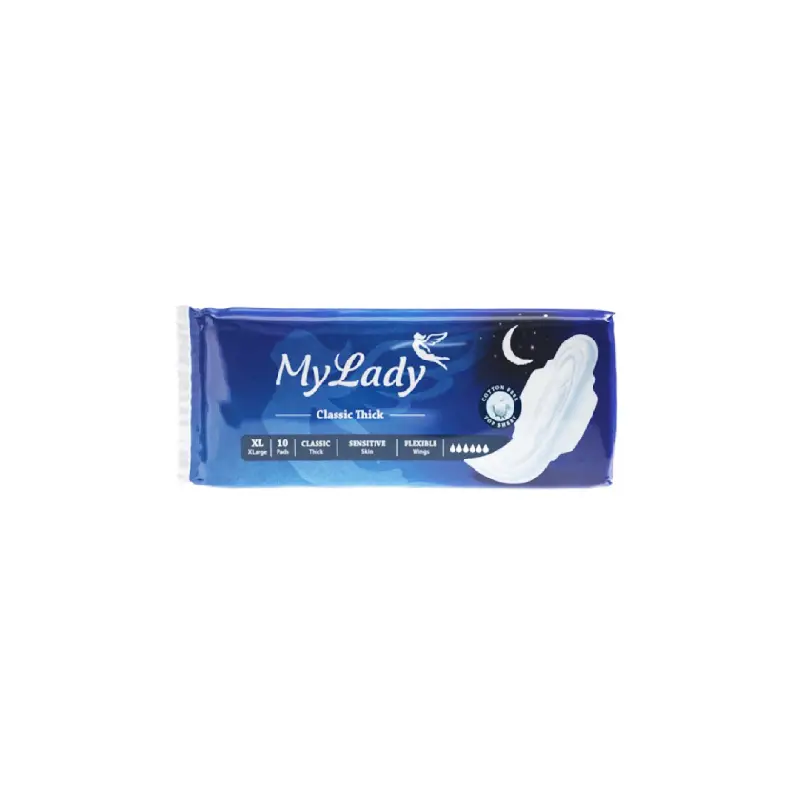 نوار بهداشتی کتانی بزرگ مای لیدی مدل Classic Thick سایز XL بسته 10 عددی
