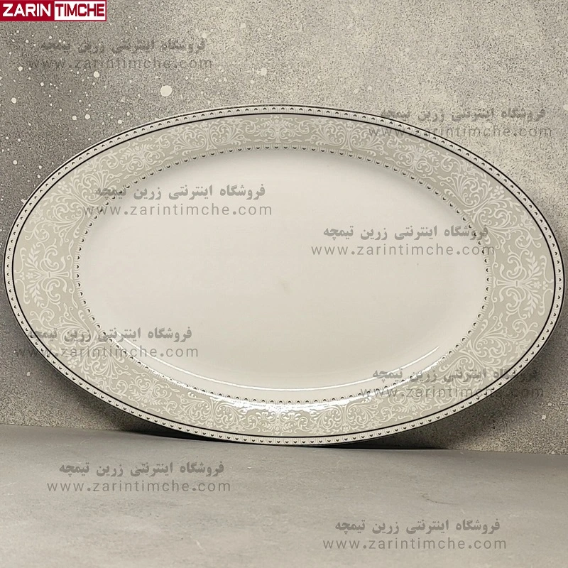 دیس چینی زرین مدل ورونا طوسی سایز 42