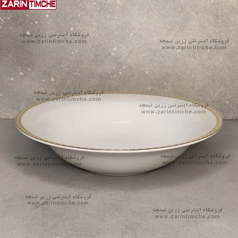 کاسه سالاد چینی زرین مدل ریوا طلایی