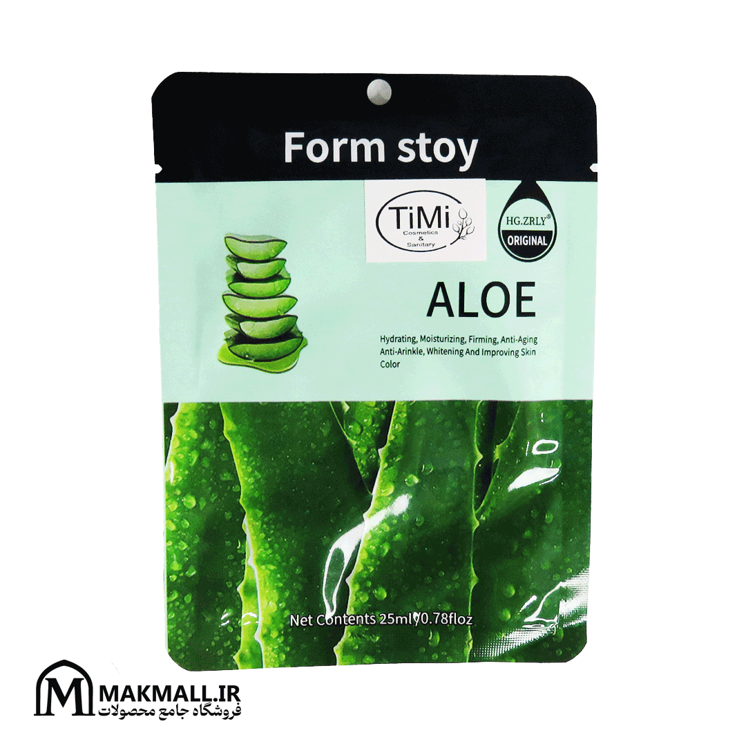 ماسک ورقه‌ای آلوئه‌ورا آبرسان و ضدچروک فرم استوی 25 گرمی | Form Stoy Aloe Hydrating &amp; Anti-Aging Sheet Mask 25g