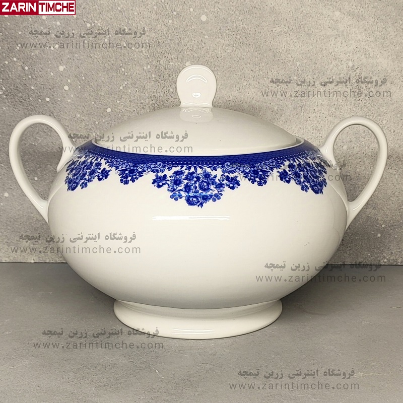 سوپ خوری درب دار چینی زرین مدل فلورانس