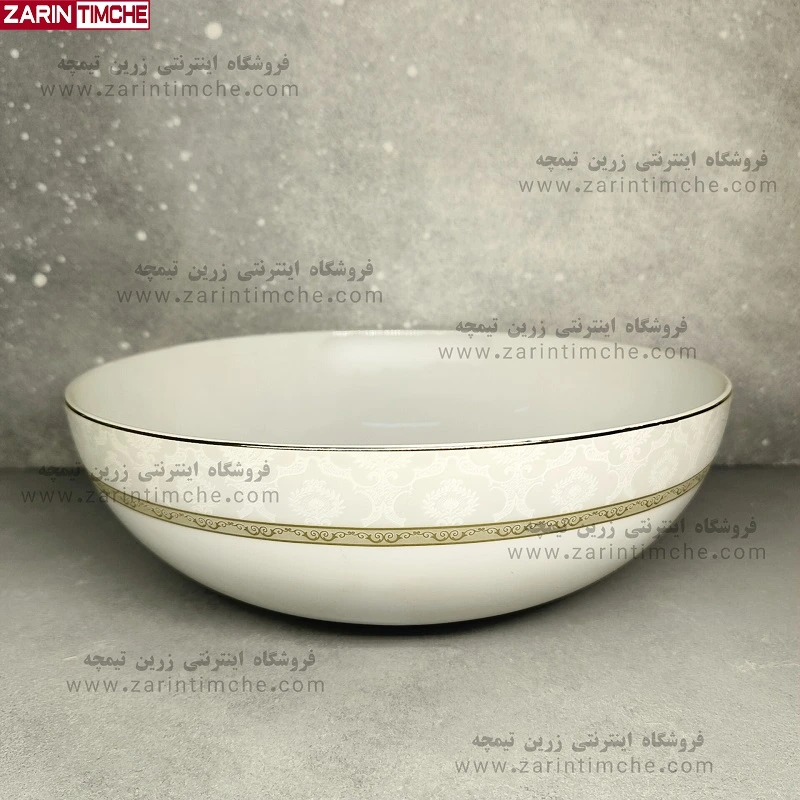 کاسه سالادخوری چینی زرین مدل هدیه طلایی