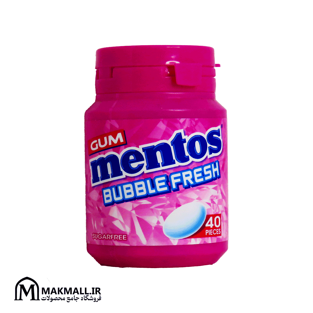 آدامس منتوس بابل فرش بدون شکر ۴۰ عددی | Mentos Bubble Fresh Sugarfree Gum 40 Pieces — تصویر ۲