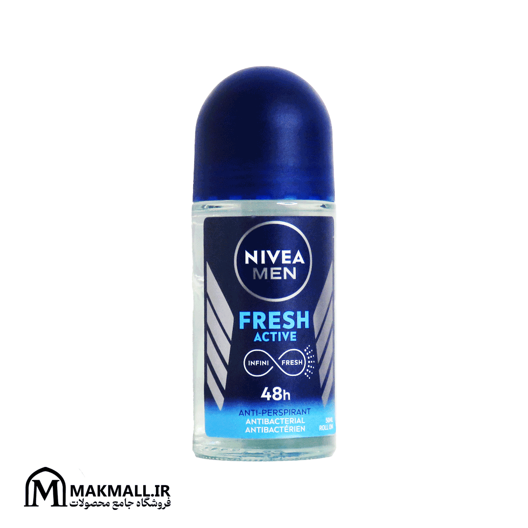 مام رول ضدتعریق مردانه نیوا فرش اکتیو 48 ساعته 50 میل | Nivea Men Fresh Active 48h Roll On 50ml