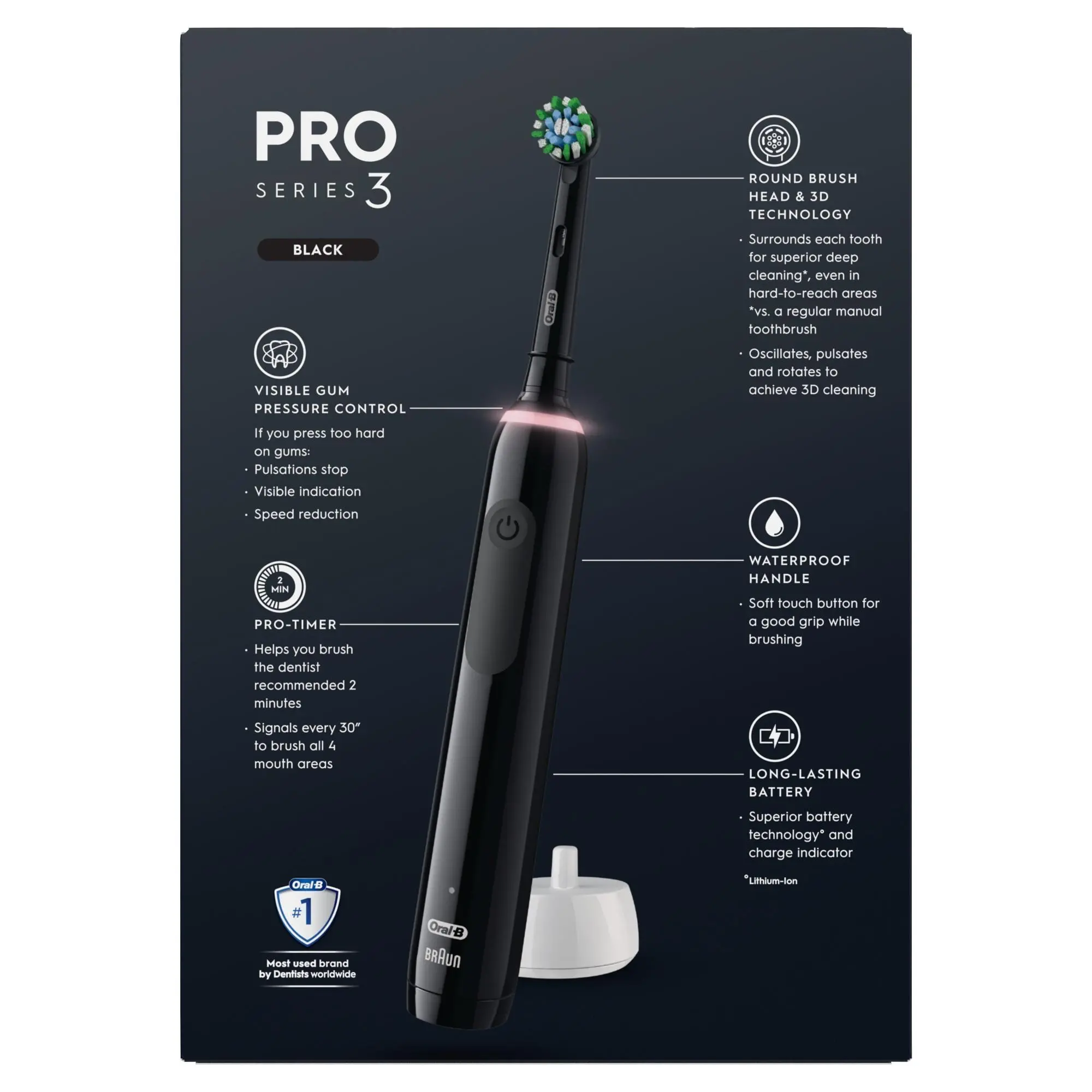 مسواک برقی اورال بی PRO 3 + سه حالت شستشو — تصویر ۳