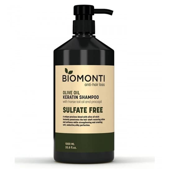 شامپو بیومونتی Biomonti مدل Olive Oil حاوی روغن زیتون حجم 1000میل