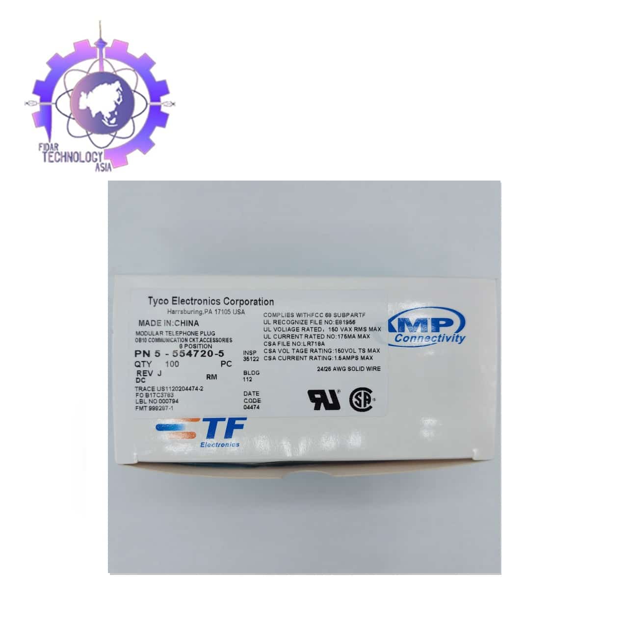 سوکت شبکه CAT6 امپ – بسته 100 عددی — تصویر ۴