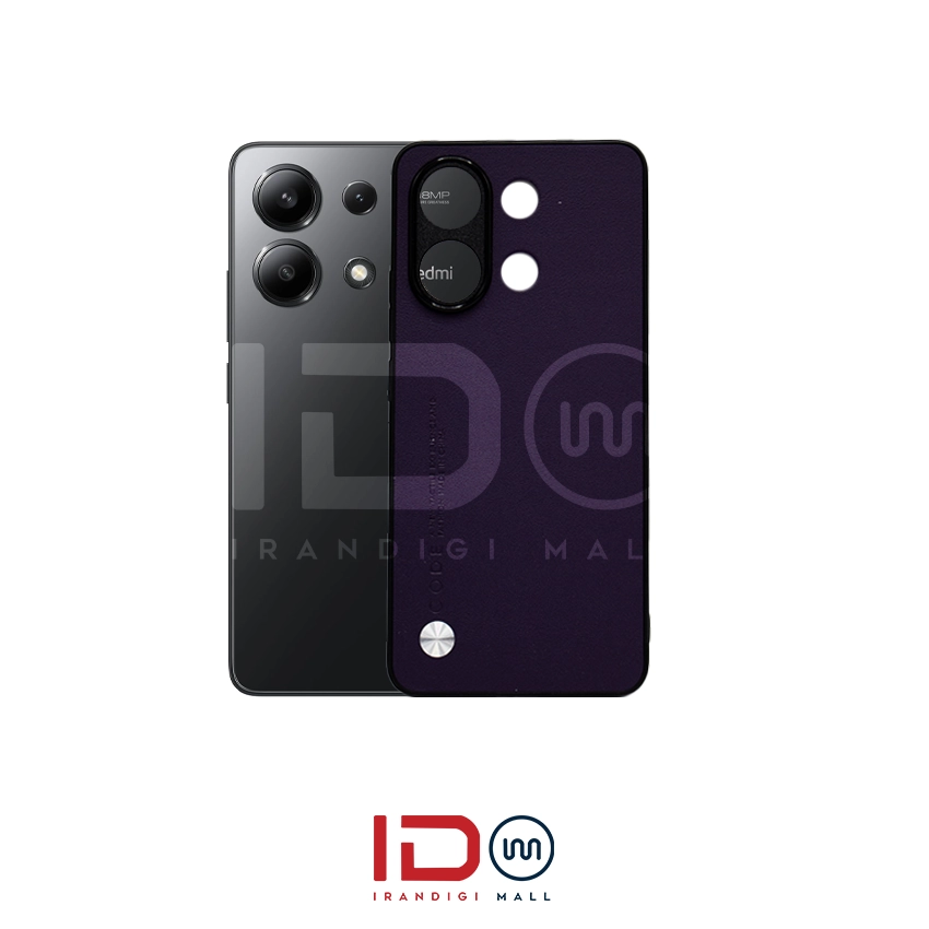 قاب چرمی لاکچری گوشی شیائومی مدل REDMI NOTE 13 4G برند CODE رنگ بنفش