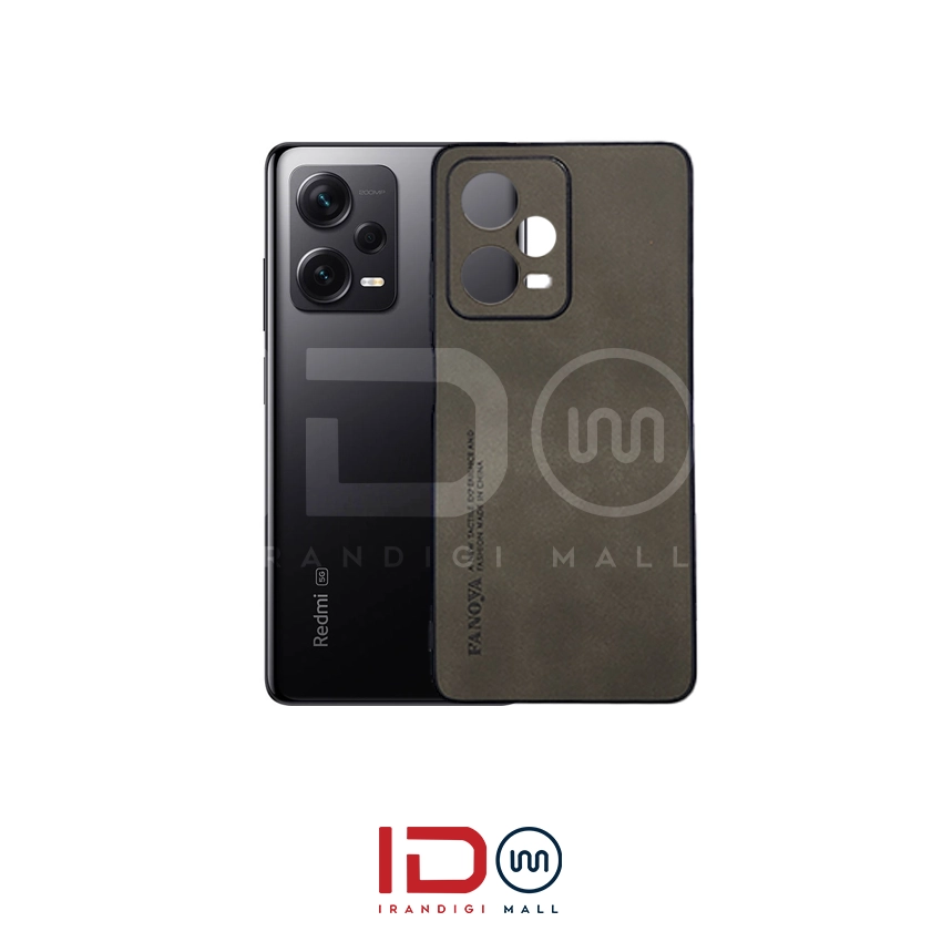 قاب چرمی گوشی شیائومی مدل REDMI NOTE 12 PRO PLUS 5G برند FANOYA رنگ قهوه ای روشن