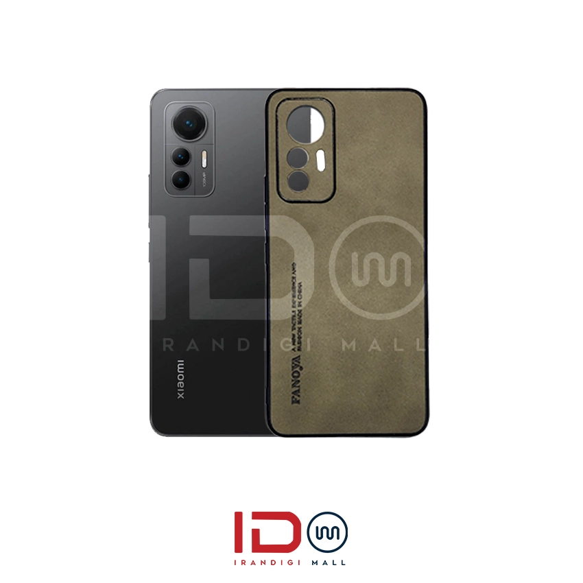 قاب چرمی گوشی شیائومی مدل Xiaomi 12 Lite 5G برند FANOYA رنگ قهوه ای روشن