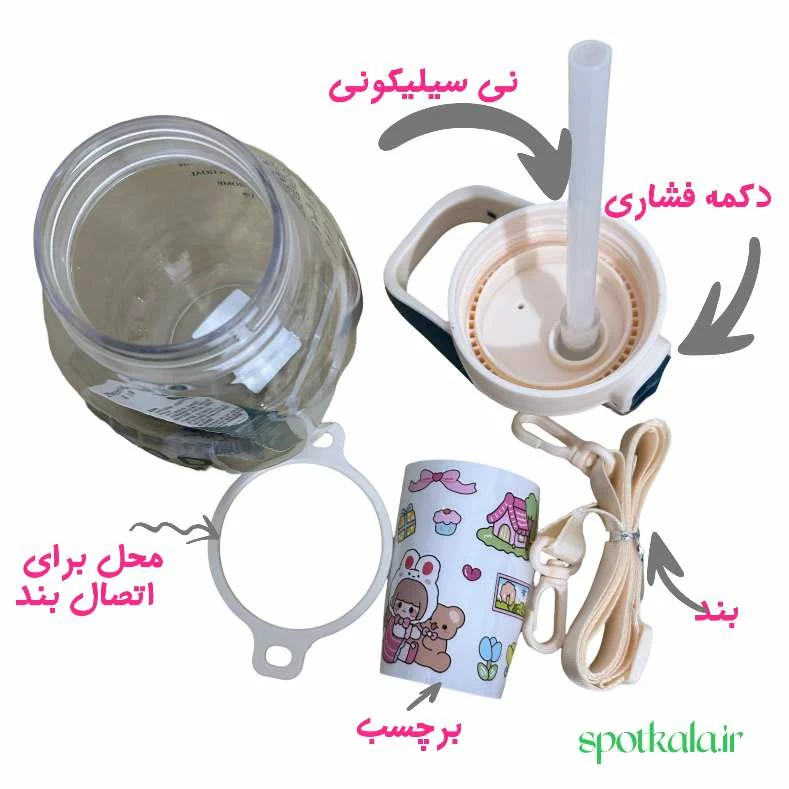 بطری آب کودک برچسب دار 750ml مدل (ZY-1959) — تصویر ۴
