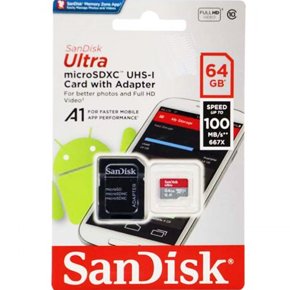 رم میکرو ۶۴ گیگ سن دیسک SanDisk Ultra C10 U1 — تصویر ۳