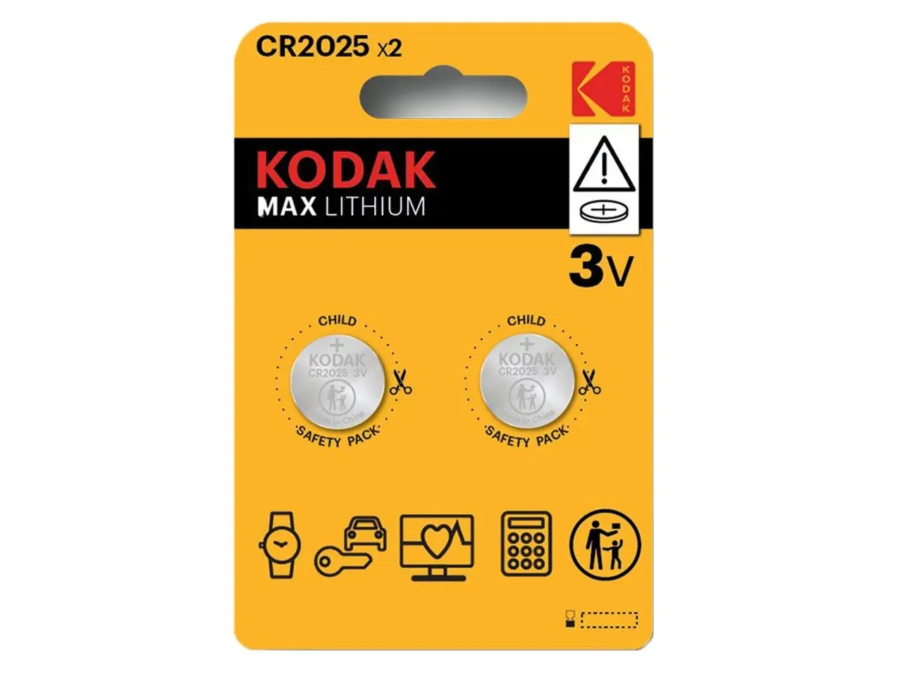 باتری سکه‌ای کداک مدل Kodak Max Lithium CR2025 پک 2 عددی