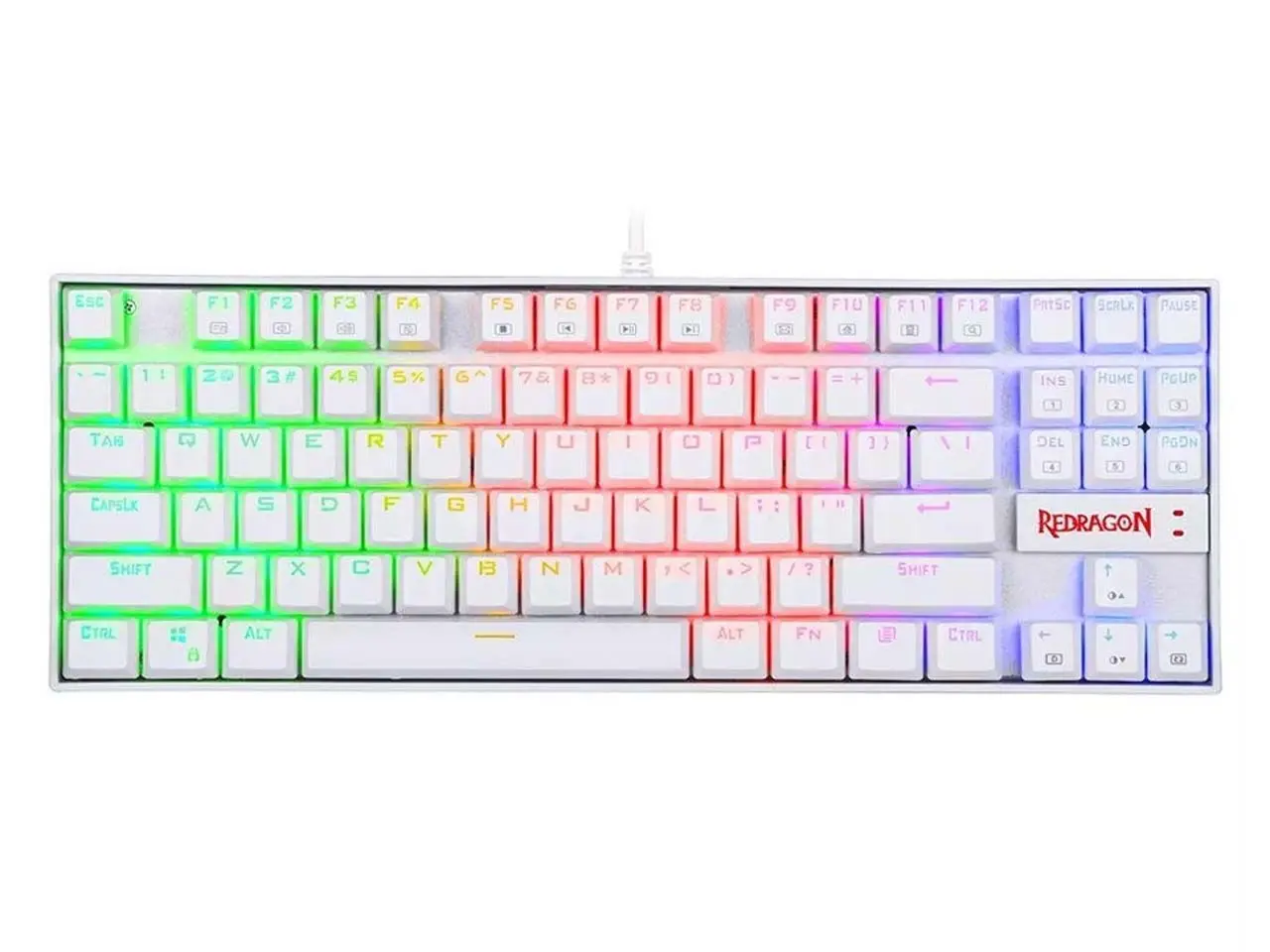 کیبورد مکانیکی ردراگون مدل Redragon Kumara K552 RGB White سوئیچ قرمز