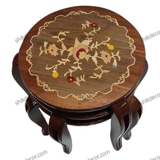 میز عسلی سه تکه گرد معرق