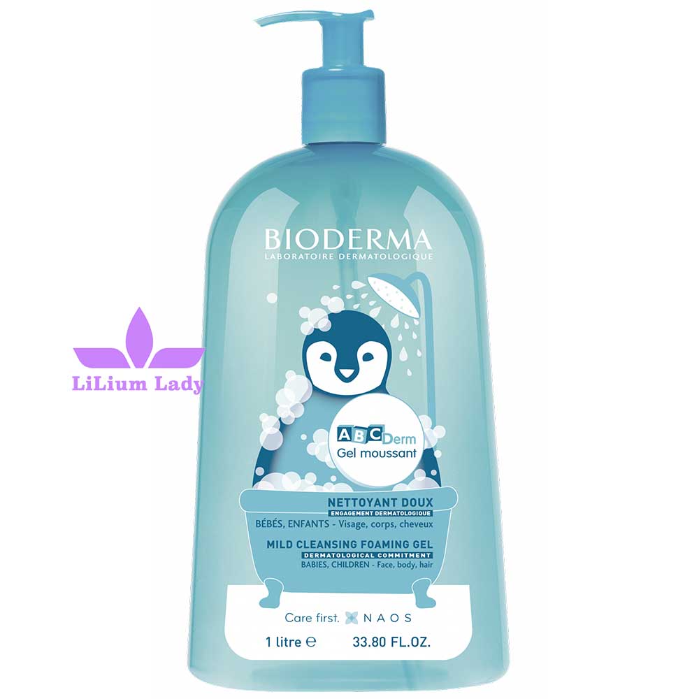 ژل شستشوی مخصوص کودکان ABCDerm بایودرما ۱ لیتر — تصویر ۲