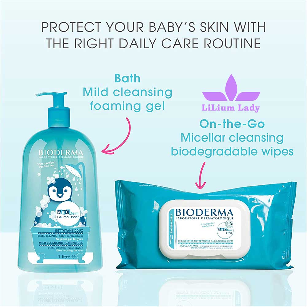 ژل شستشوی مخصوص کودکان ABCDerm بایودرما ۱ لیتر — تصویر ۵