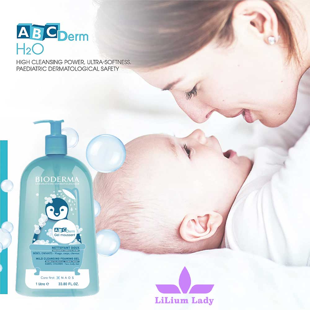 ژل شستشوی مخصوص کودکان ABCDerm بایودرما ۱ لیتر — تصویر ۴