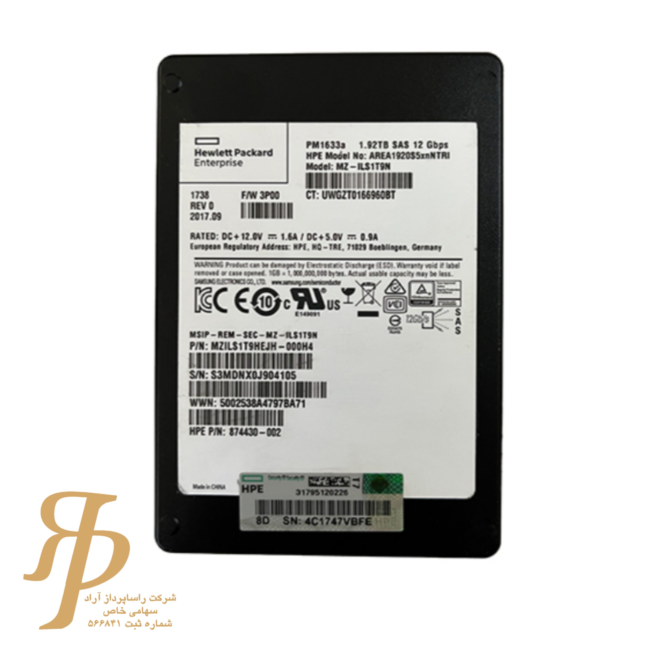 اس اس دیpm1633a 1.92tb SAS 12g used