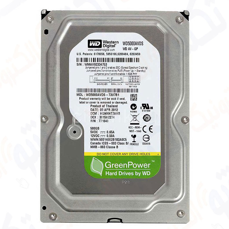 هارد دیسک کارکرده Western 500GB Green — تصویر ۲