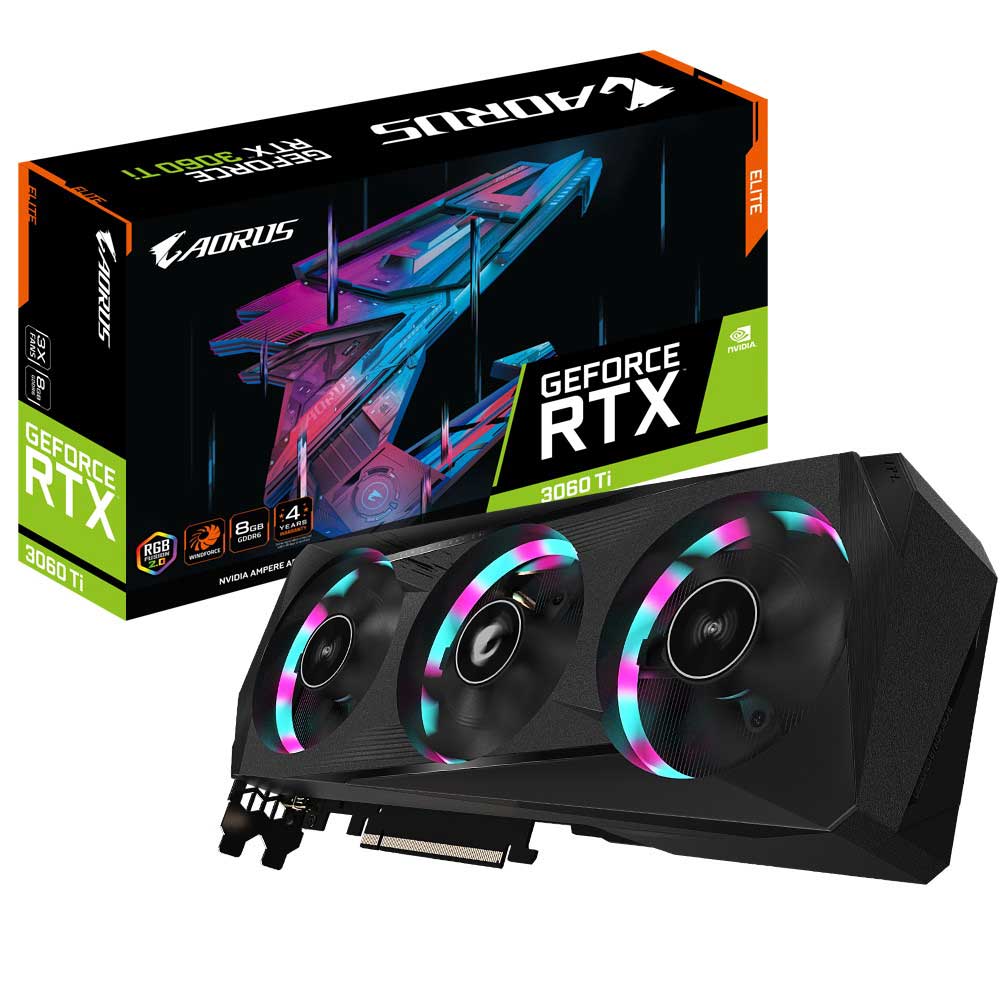 کارت گرافیک گیگابایت مدل AORUS GeForce RTX 3060 Ti ELITE 8GB