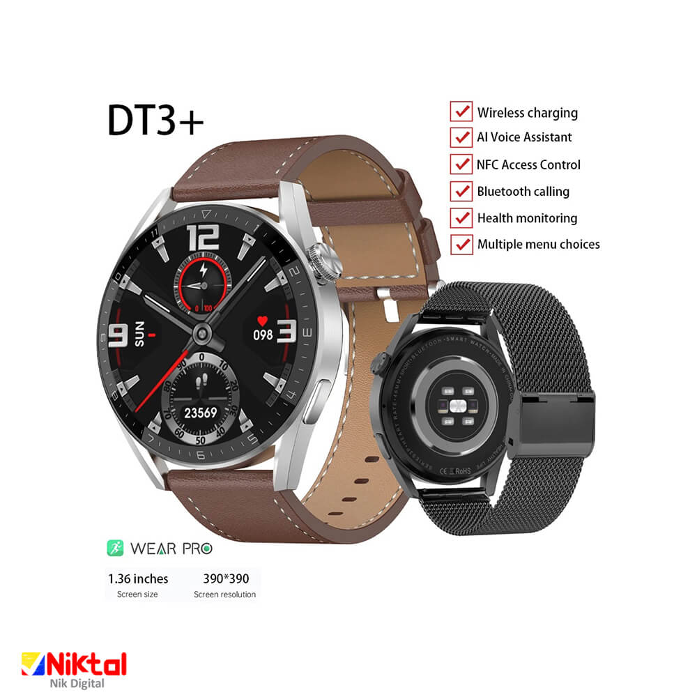ساعت هوشمند آیجویر مدل DT3 Plus | با دستیار صوتی AI