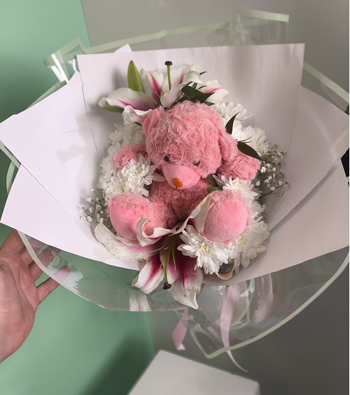 دسته گل عروسکی ملورین – کد 0137 — تصویر ۲
