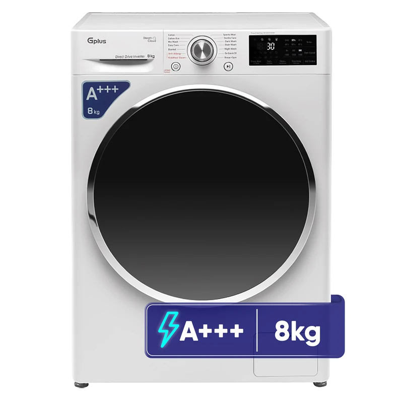 ماشین لباسشویی 8 کیلوگرم اتوماتیک جی پلاس مدل GWM-R808