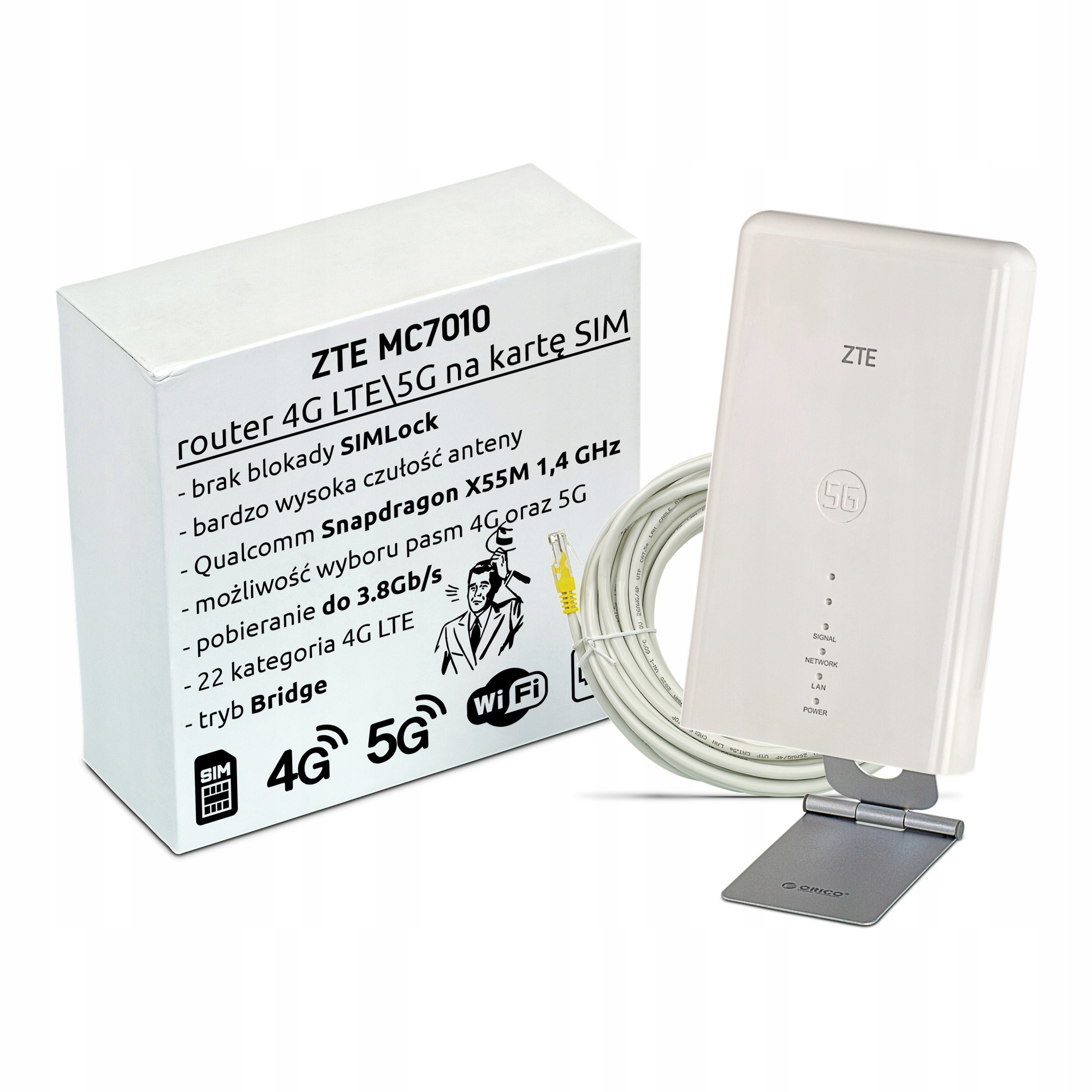 مودم زد تی ای(ZTE) مدل MC7010 مناسب فضای باز(5G,TD-LTE) به همراه روتر وایرلس ZTE مدل MF269 استوک درحد — تصویر ۵