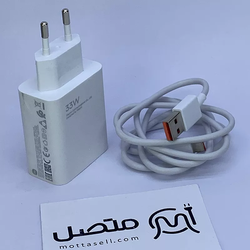 شارژر 33 وات توربو اصلی سرکارتنی Xiaomi Redmi Note 12 به همراه کابل اصلی 3A