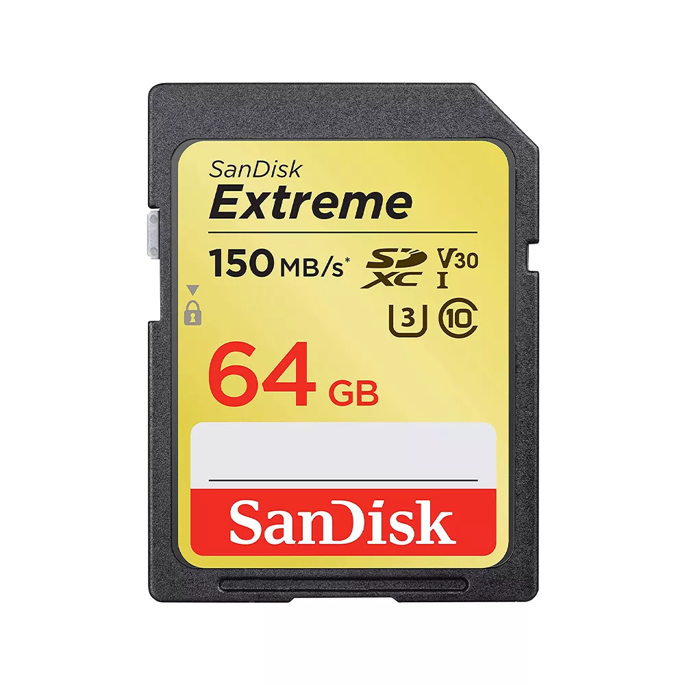 کارت حافظه سندیسک Sandisk SD 64GB 150MB/S Extreme V30 SDHC UHS-I