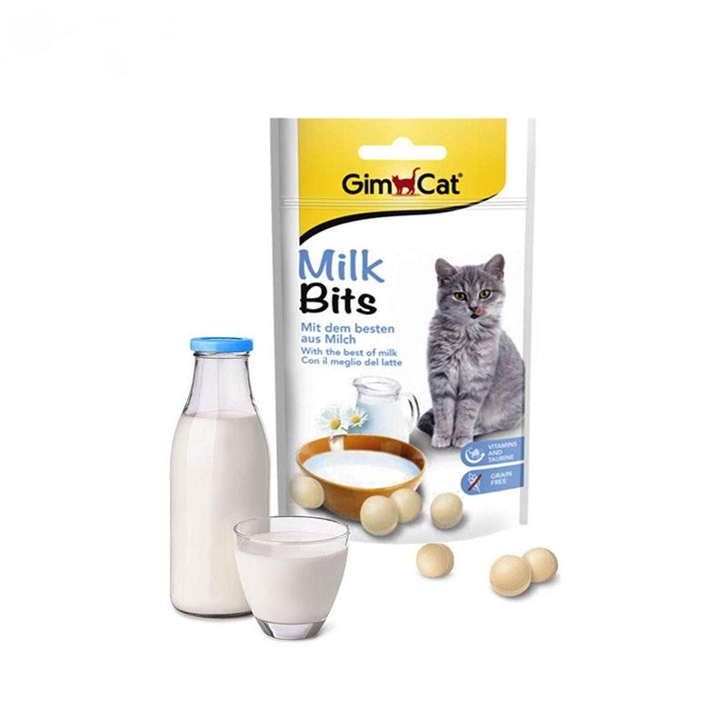 قرص تشویقی گربه با طعم شیر جیم کت GimCat Milkbits وزن 40 گرم
