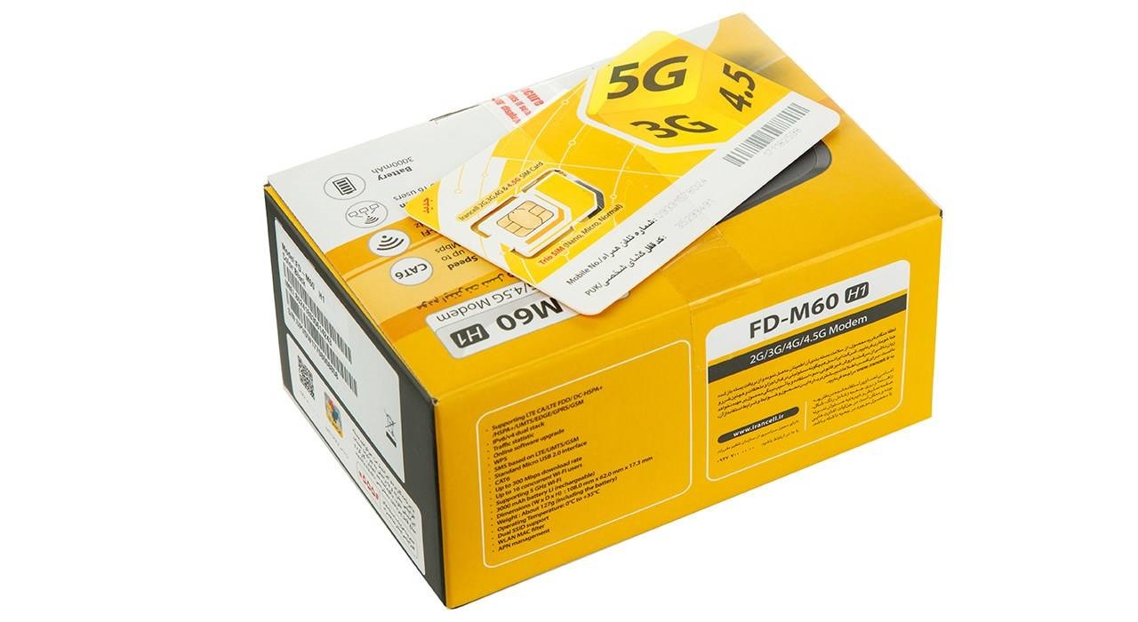 مودم ۴G/4.5G قابل حمل ایرانسل مدل FD-M60 با سیم کارت خام ثبت نشده — تصویر ۷