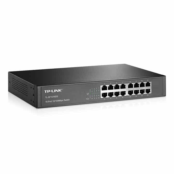 سوییچ 16 پورت مگابیتی و رکمونت تی پی-لینک مدل TPLink TL-SF1016DS گارانتی اصلی — تصویر ۳