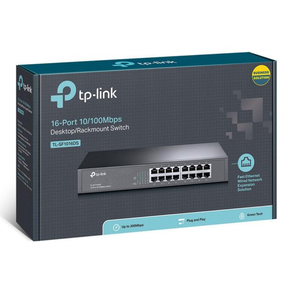 سوییچ 16 پورت مگابیتی و رکمونت تی پی-لینک مدل TPLink TL-SF1016DS گارانتی اصلی — تصویر ۵