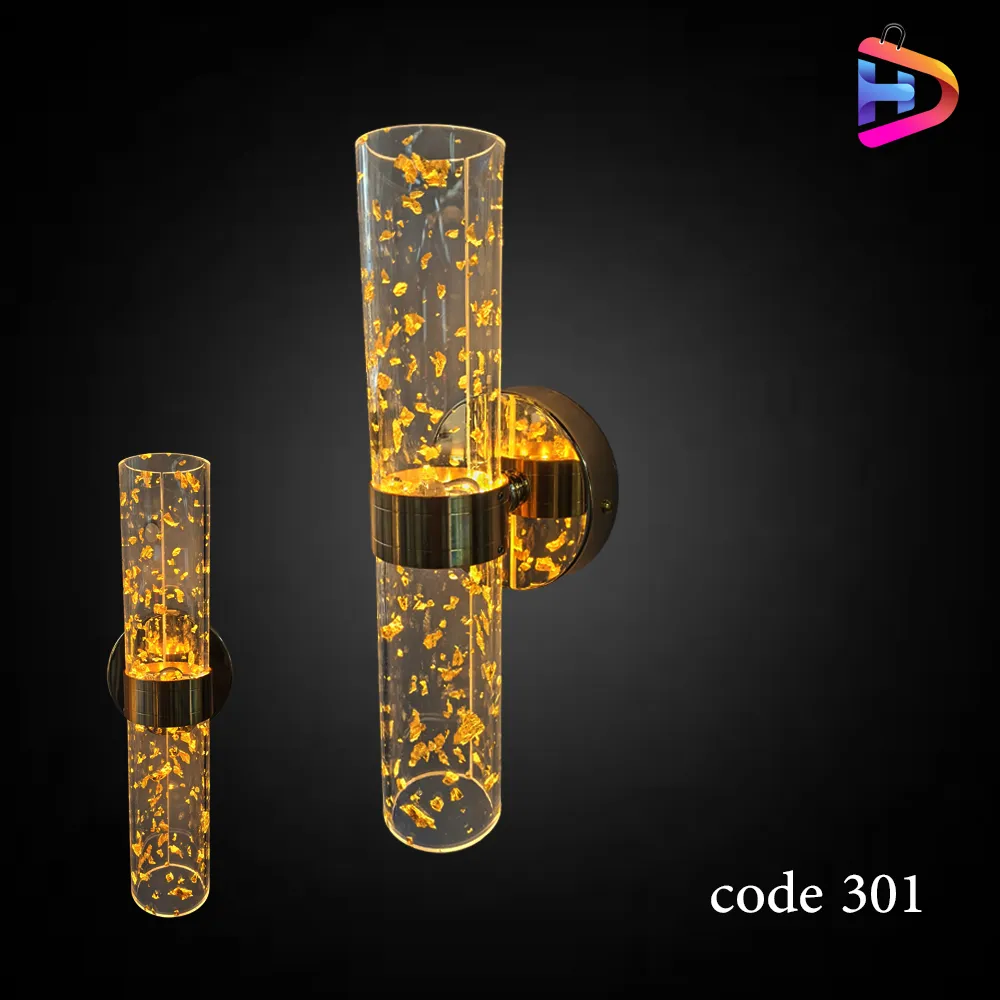چراغ دیواری سه رنگ مدل کریستالی کد 301