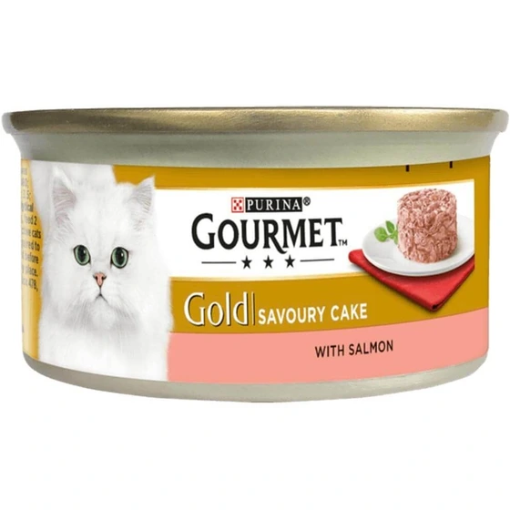 کنسرو غذای گربه گورمت گلد پته با طعم ماهی سالمون 85 گرم | Gourmet Gold pate salmon 85gr