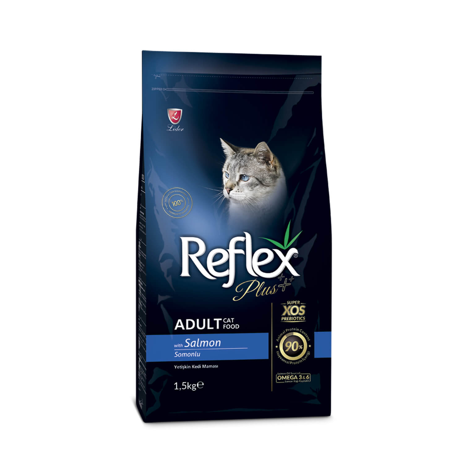 غذای خشک گربه رفلکس پلاس با طعم ماهی سالمون وزن 1/5 کیلوگرم | Reflex plus adult cat with salmon 1/5kg