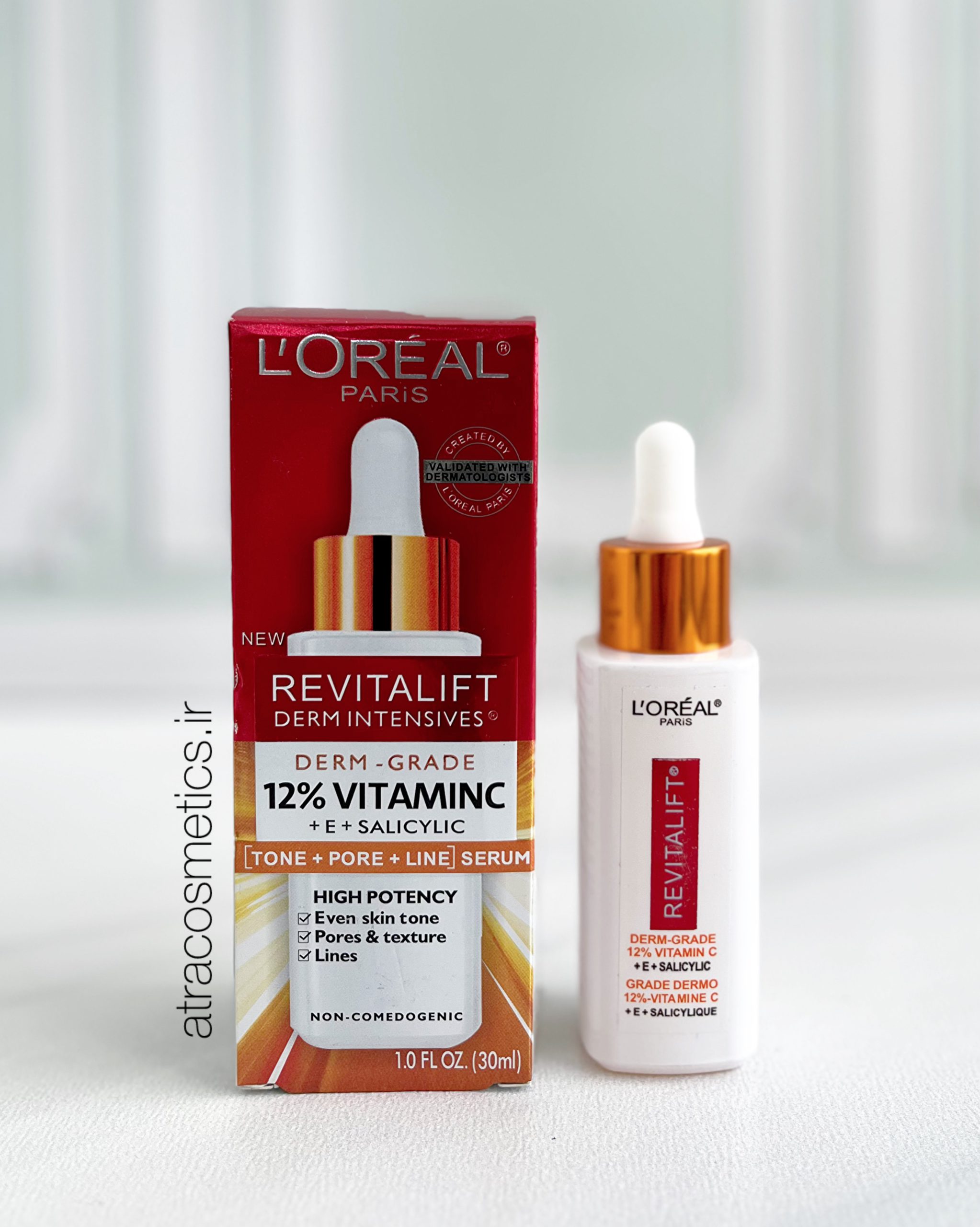 سرم ویتامین سی لورال پاریس بههمراه ویتامین E و سالیسیلیک اسید L’Oréal Paris Revitalift 12% Pure Vitamin C + Vitamin E + Salicylic Acid Serum